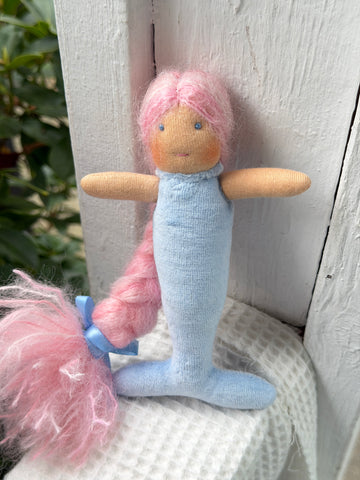 Mini Mermaid - Blue Tail, Pink Hair (Sunkissed)