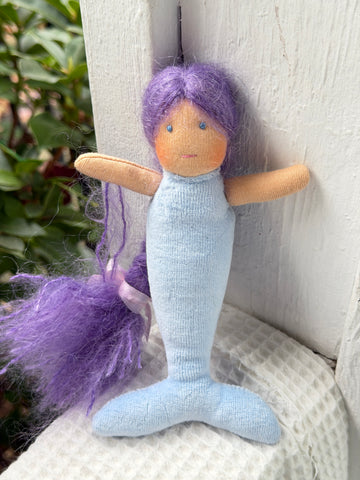 Mini Mermaid - Blue Tail, Purple Hair (Sunkissed)