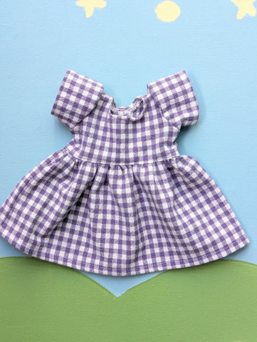 Cuddle Doll Dress - Purple Bingham